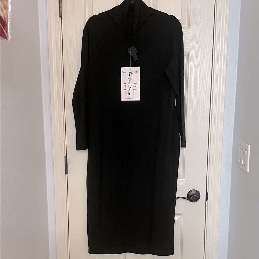 Women with Control Classic Black Long Sleeve Dress